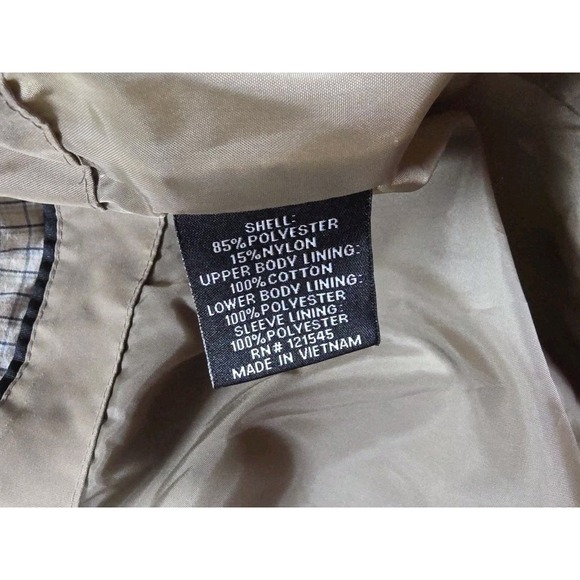 London Fog Jacket Men Large TAN Lined Hooded Windbreaker Barn Coat HOOD - Picture 7 of 9